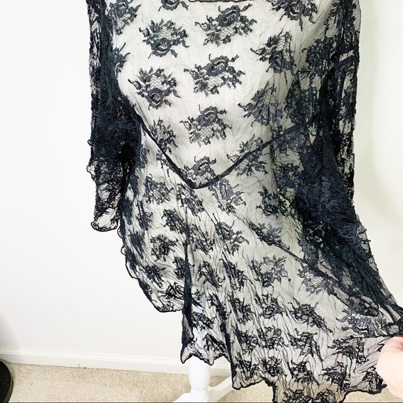 Blue Life Black Lace Sheer Top/ Cover Up - Picture 5 of 6